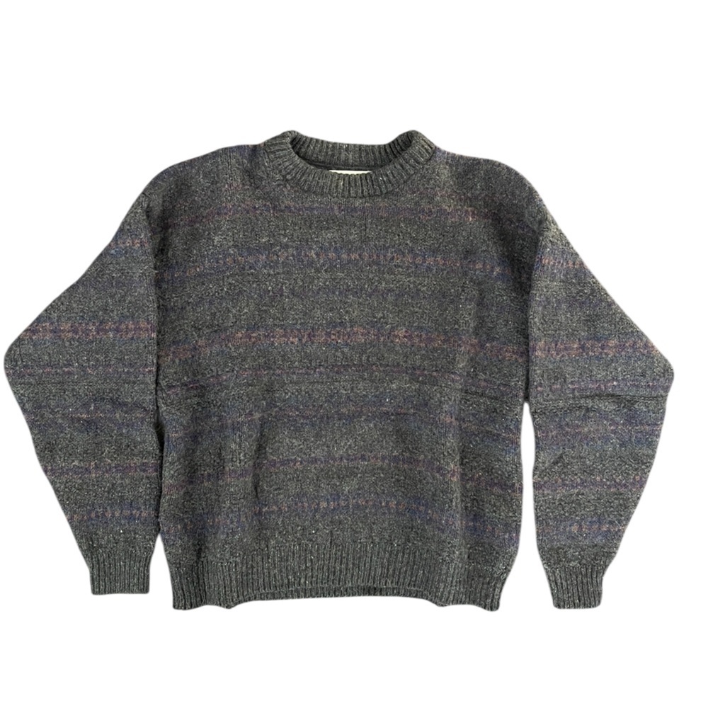 Vintage Eddie Bauer Wool Blend Sweater Men’s Large Made in USA, Heathered knit